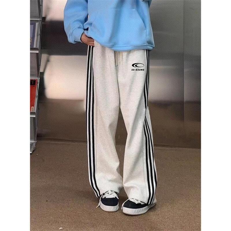 Primavera outono americano Street Wear americano calças casuais masculino adolescente estudantes listrado três barras ca