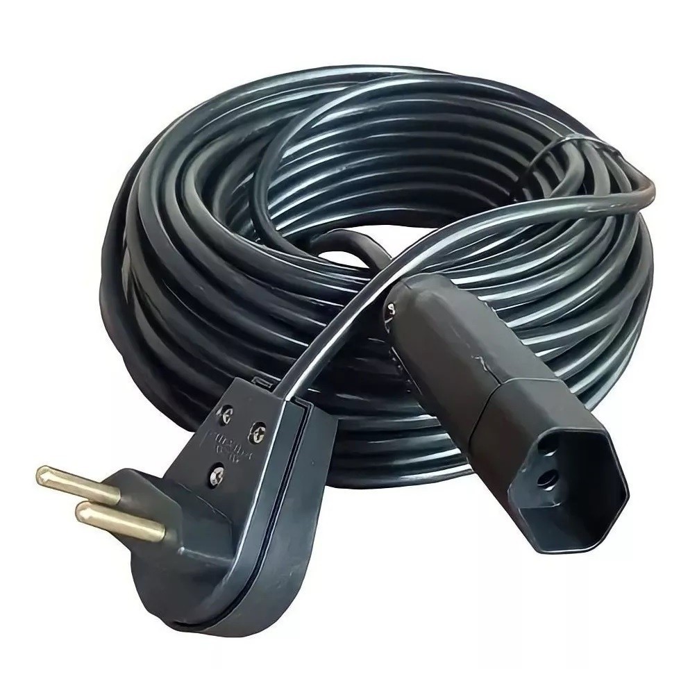 Extensão Elétrica 25 Metros entrada 10A e saida 20a Cabo Pp Reforçada cabo2x1.0m