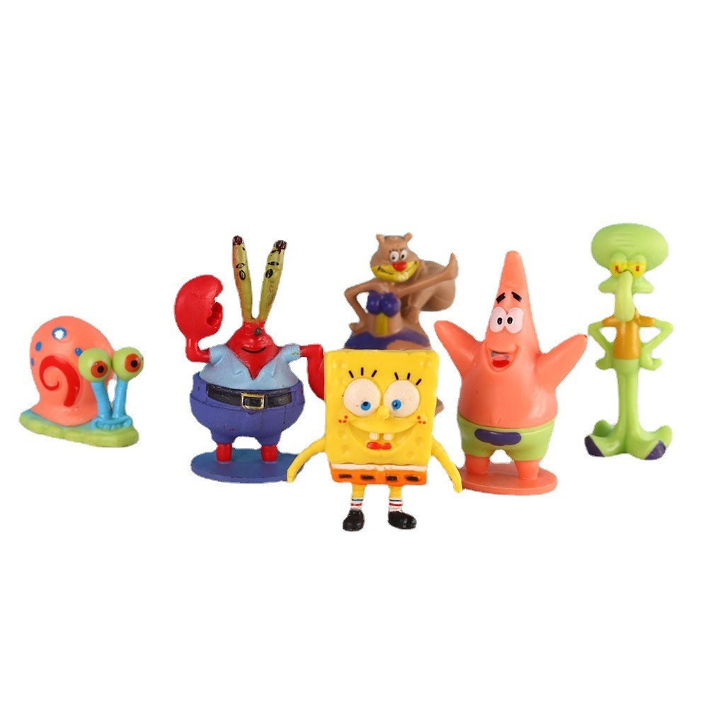 6 peças de decorações para aquários do Bob Esponja, decorações de figuras para aquários, casa de abacaxi, decorações par