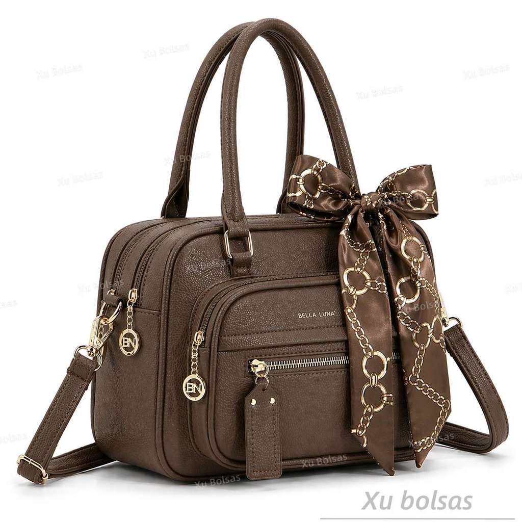 Bolsas Feminina Com 5 Divisórias e Lencinho Alça Lateral Transversal Faixa De Mão De Couro DEC6186#