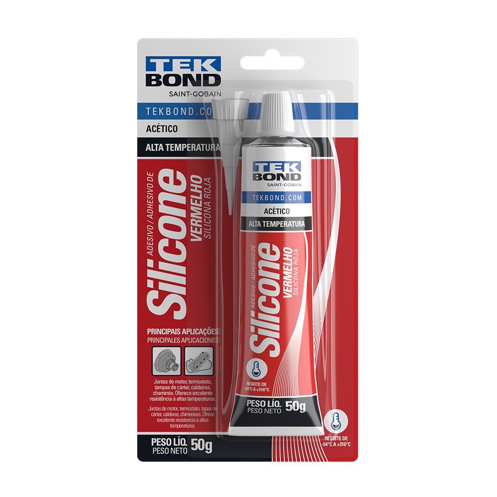Silicone acético para alta temperatura 50 gramas - TekBond
