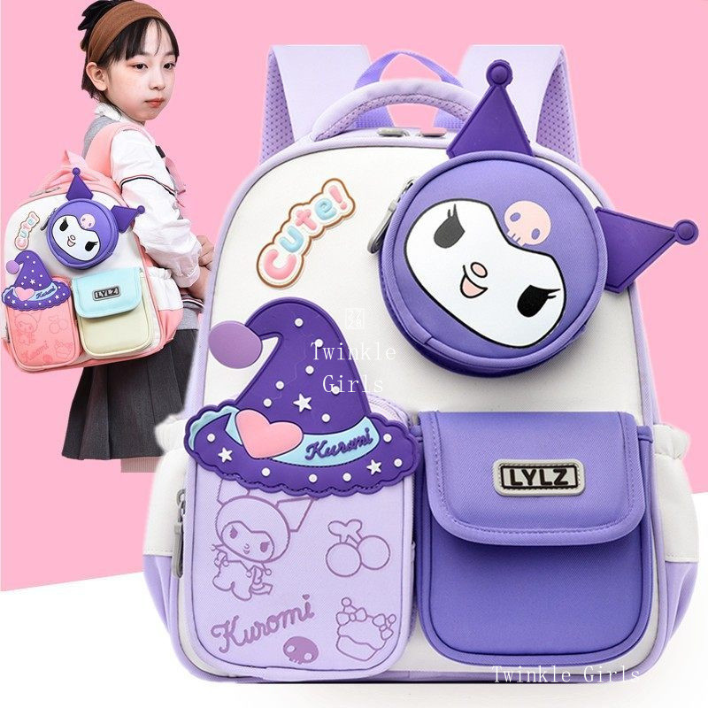 Mochila Escolar Kuromi Capybara de 13 Polegadas para Crianças de 3 a 6 Anos, Impermeável, para Meninos e Meninas, para o