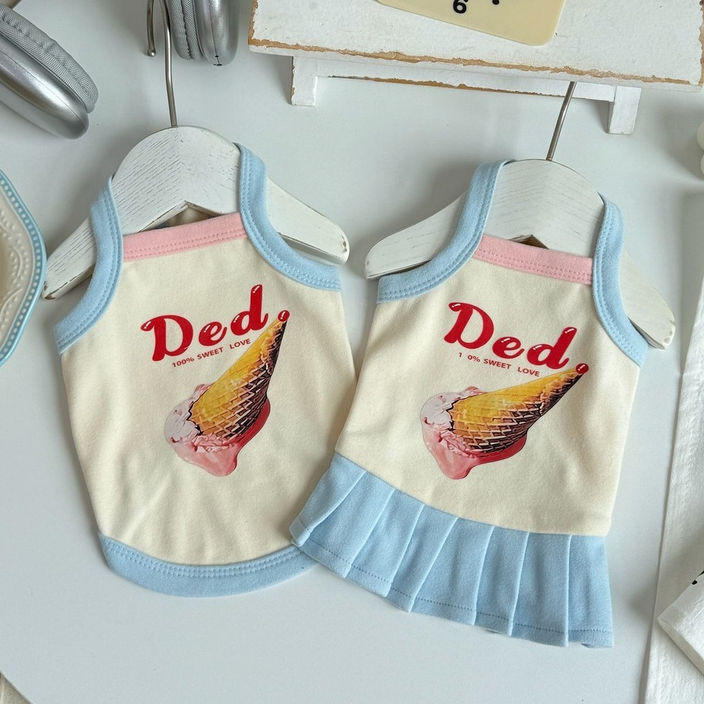 Primavera outono gato roupas para cães doce casal estilo coreano saia Teddy Bichon Corgi Chihuahua roupas para cães pequ