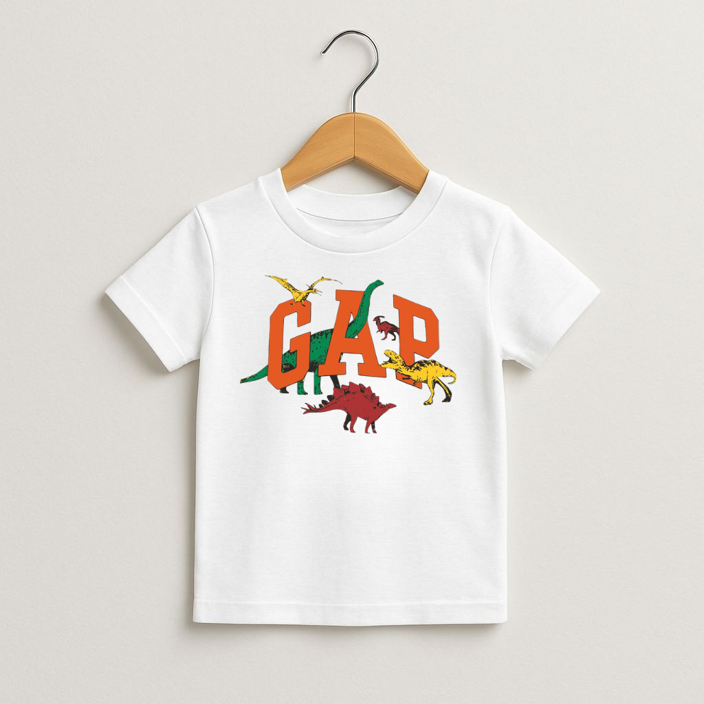 Camiseta Infantil GAP Blusa Juvenil Unissex Algodão Básica Casual Estilo Urbano Confortável