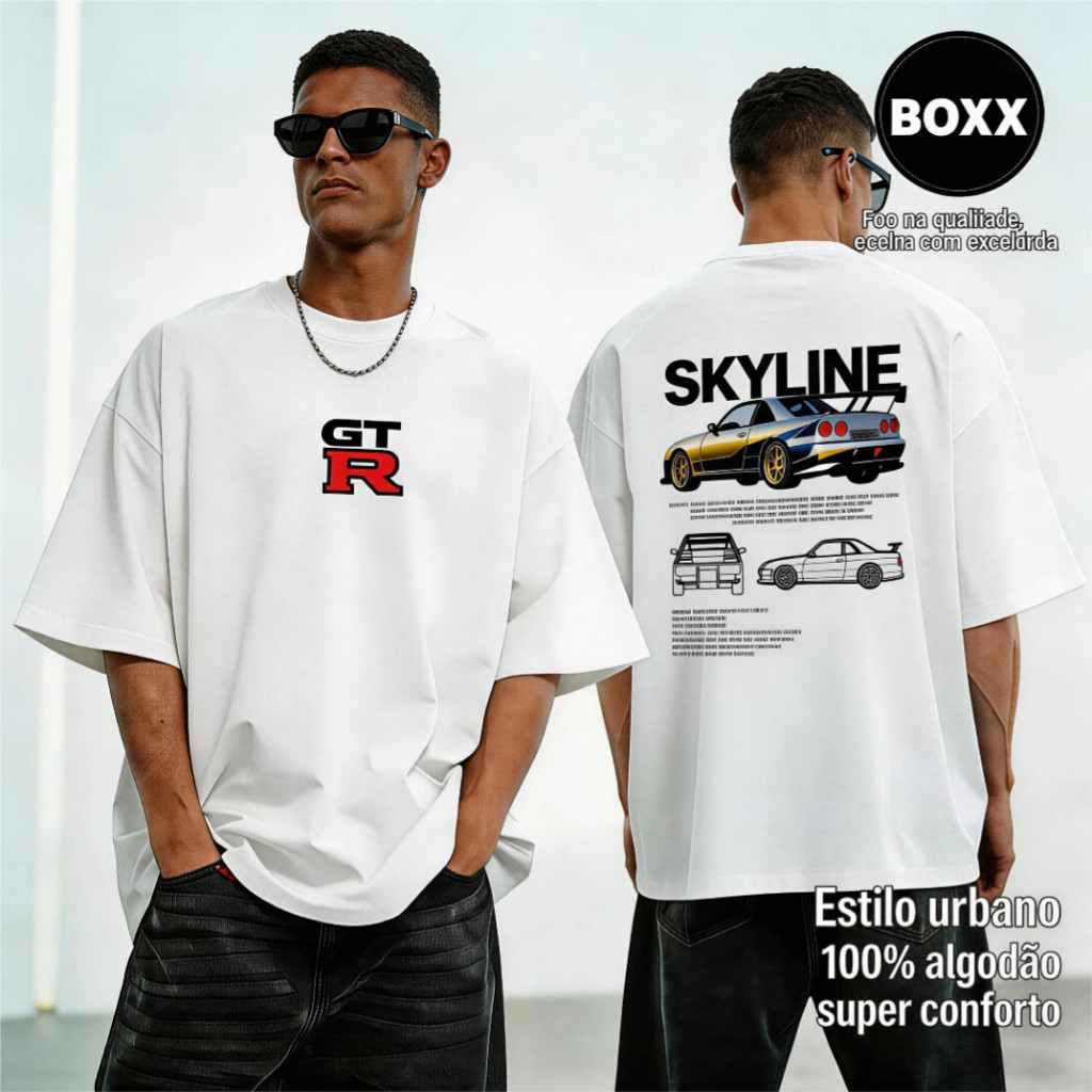 Camiseta Masculina 100% Algodão | Estampa Dupla Face | Streetwear Esporte e Lazer | Promoção