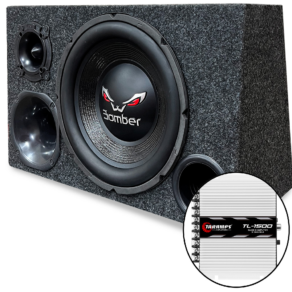 Caixa Trio Sub Bomber Bicho Papão + Modulo Amplificador 750w