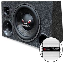 Caixa Trio Sub Bomber Bicho Papão + Modulo Amplificador 750w