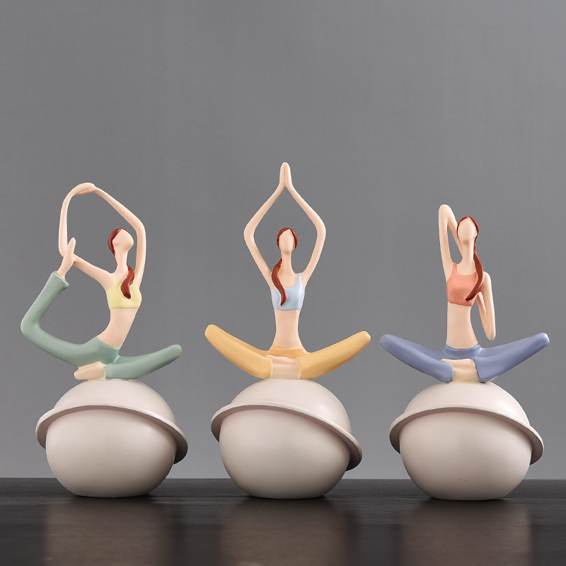Figura pequena decoração quarto decoração mesa de cabeceira Yoga casa decoração artesanato Zen decoração para casa