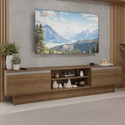 Rack para TV até 80 Polegadas 218 cm 2 Portas Rustic Glamy Madesa