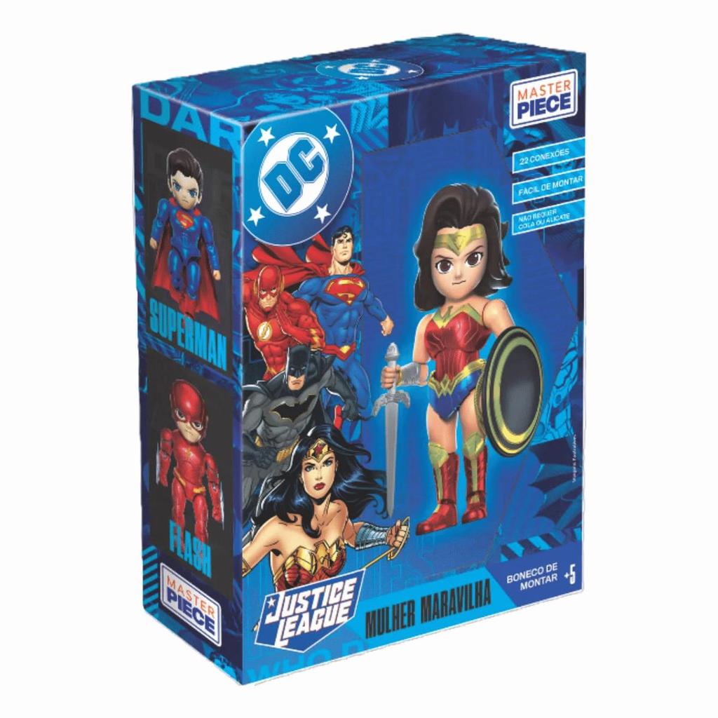 Brinquedo Super Herói Presente Natal Dia Crianças Boneco Mulher Maravilha para Montar Master Piece DC