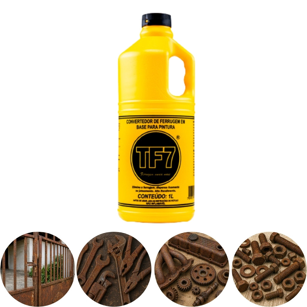 TF7 Fundo Convertedor Eliminador Ferrugem Base Pintura 1 Litro TF7