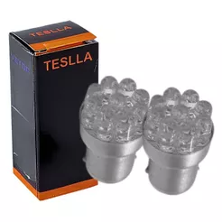 PAR LAMPADA LED 24V CARRO CAMINHAO 1 POLO 5W LUZ AMARELA SCANIA UNIVERSAL - TESLLA