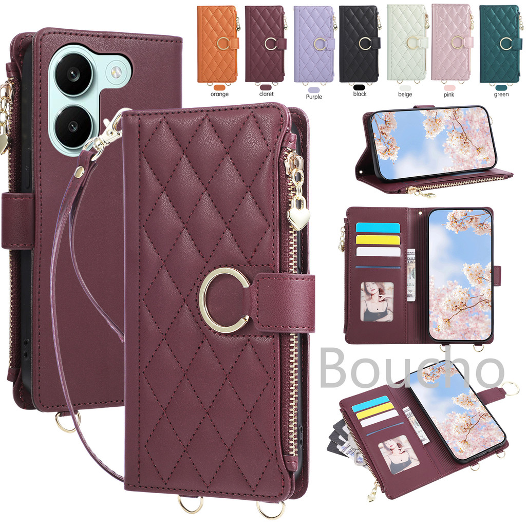 Para Xiaomi Poco X8 X7 X6 X5 M6 F8 F7 Pro Ultra 5G Moda Anel Fivela Zíper Cartei