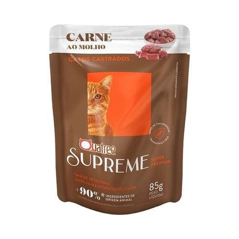 Ração Úmida Quatree Supreme Carne para Gatos Castrados