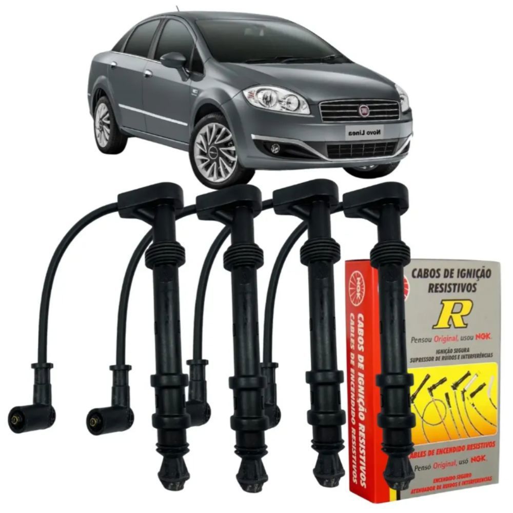 Jogo Cabo De Vela Original Ngk Fiat Línea 1.9 16v Flex 2008 2016