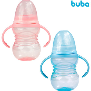 Copo de Treinamento Com Alça Removível Tampa e Bico Silicone 260ml Infantil Bebê Buba +6m