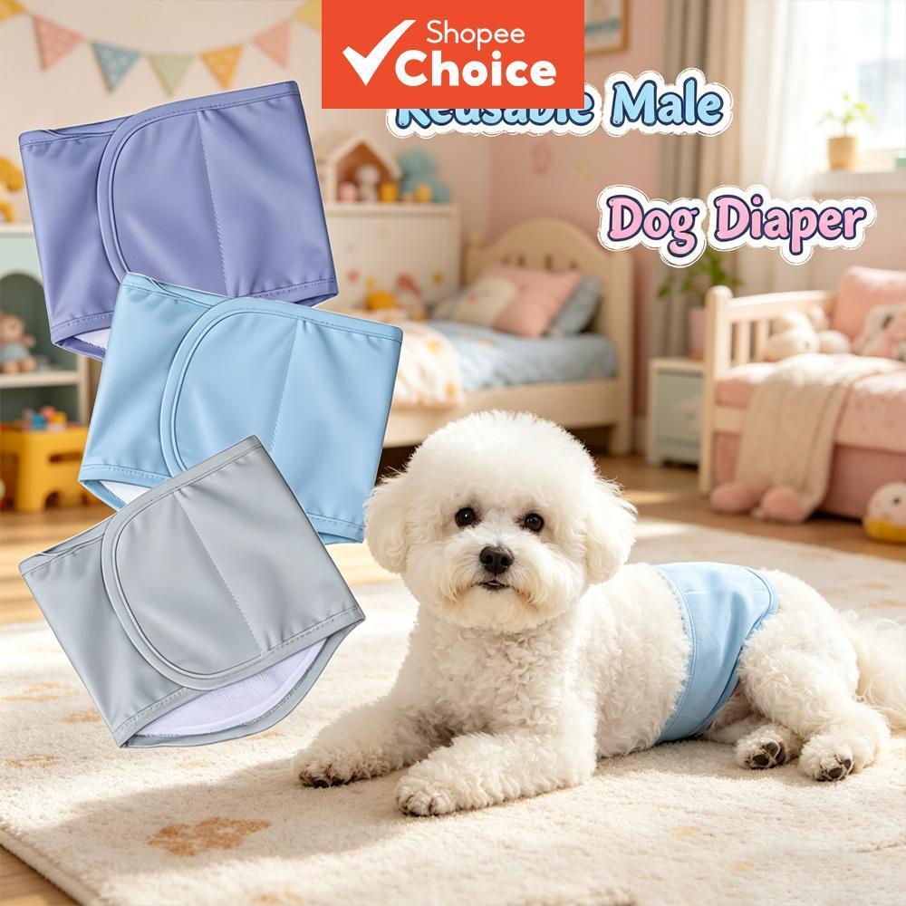 Lavável Reutilizável Masculino Cão Barriga Banda Ajustável Velcro Design À Prova De Vazamento Fralda De Pano Respirável