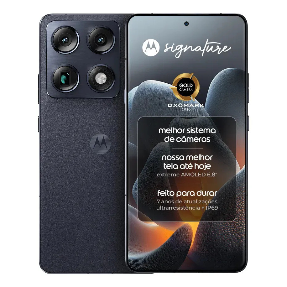 Smartphone Motorola Signature 5g - 512gb 24gb (12gb Ram + 12gb Ram Boost), 3 Cam