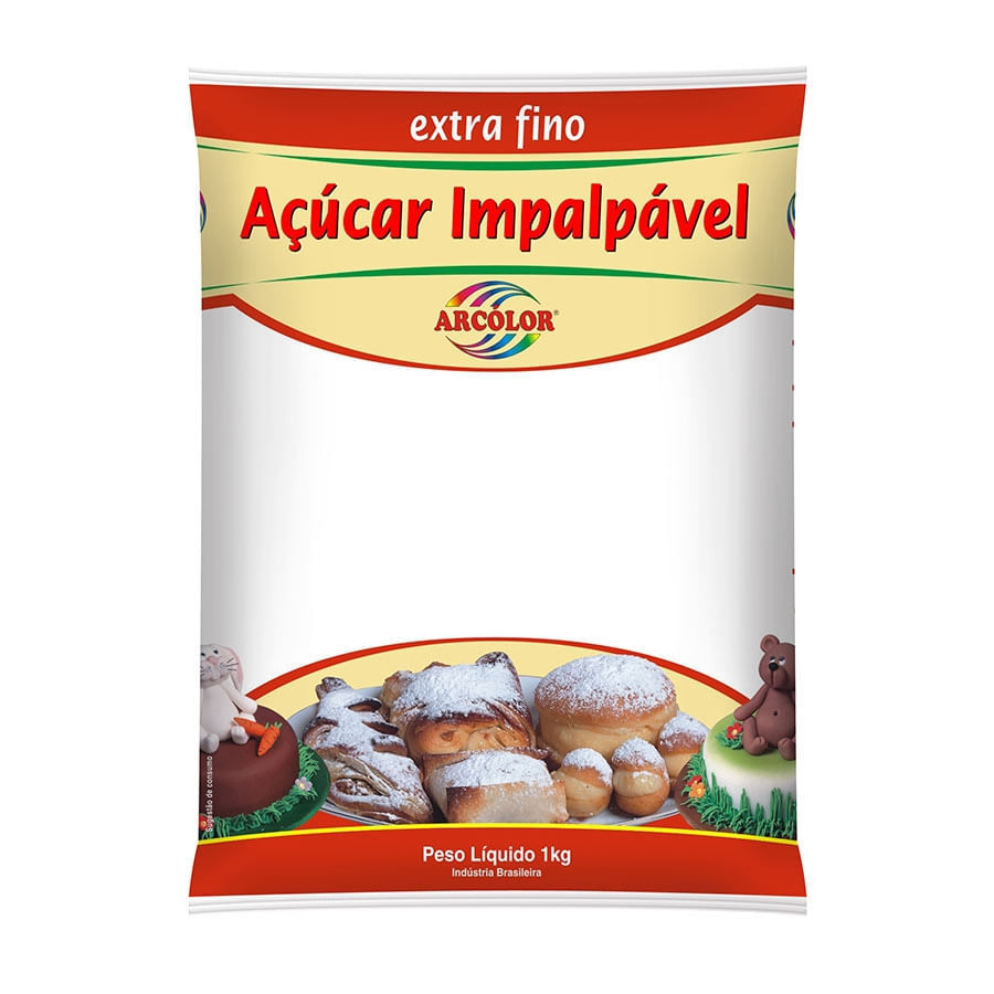 Açúcar Impalpável Extra Fino Para Confeitaria 1kg Arcolor