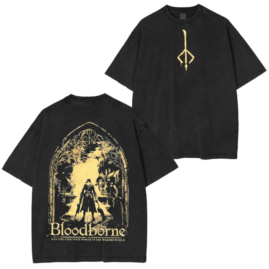 [Camiseta Premium em Algodão Puro]CC Estonada Vintage Algodão Escolha Sua Estampa Bloodborne Jogo RPG Fantasia Game