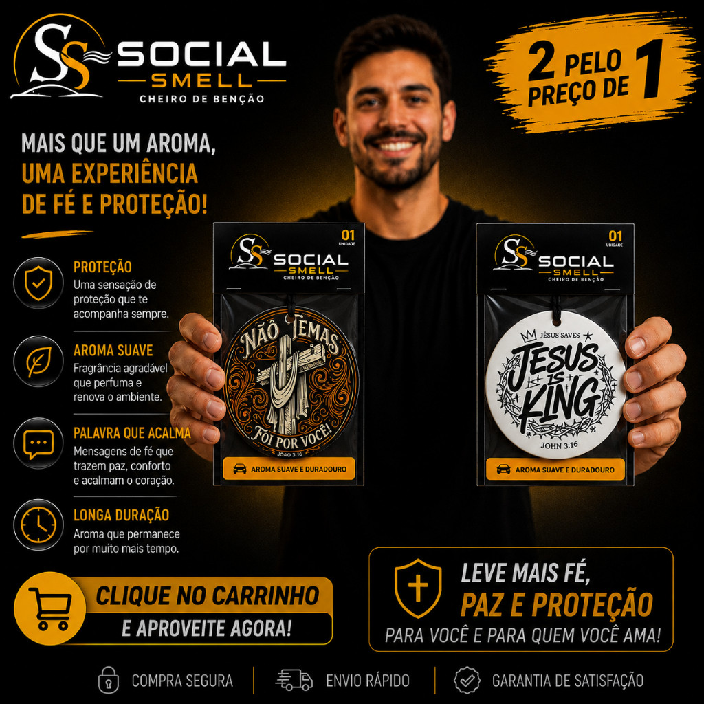Aromatizador Veicular | Desodorizador Automotivo Aroma Premium Carro Cheiro de Benção