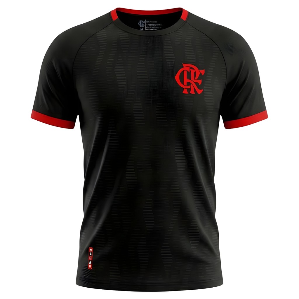 Camiseta Masculina Flamengo Third Preta Licenciada