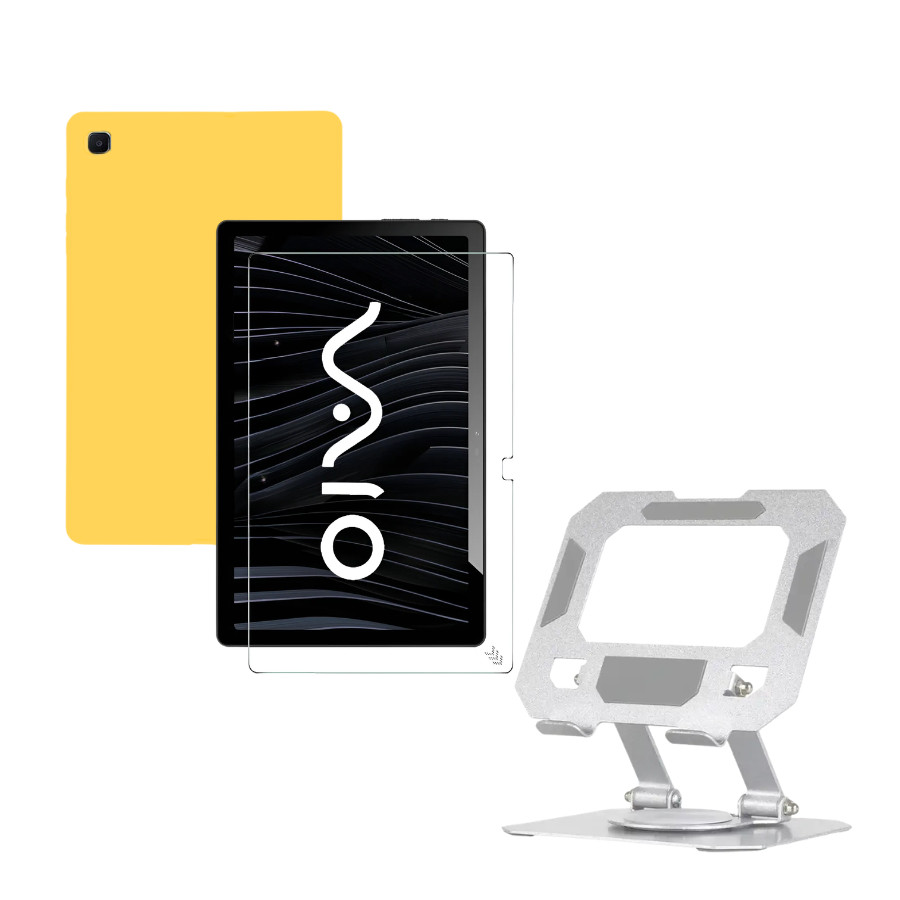 Kit Capa Adaptável Silicone p/Tablet VAIO TL10 10.4 -Película de Vidro Suporte