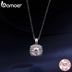 Colar De Prata Esterlina 925 Bamoer Com Corte Quadrado Joias De Moissanite Presentes Para Mulheres