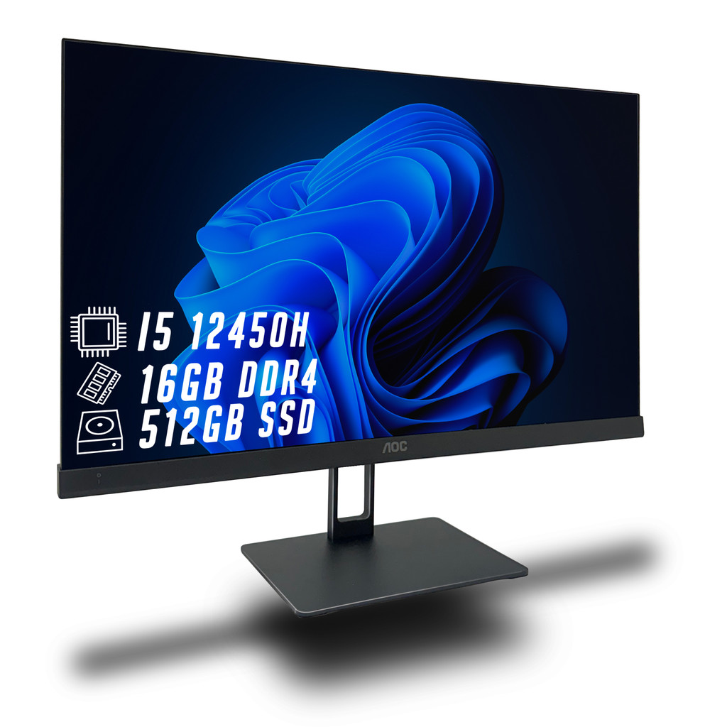 AOC Computador All In One Intel Core i5 12ª Geração SSD 512GB 16GB RAM DDR4 Tela 23.8" Windows 11 Pro Teclado Mouse