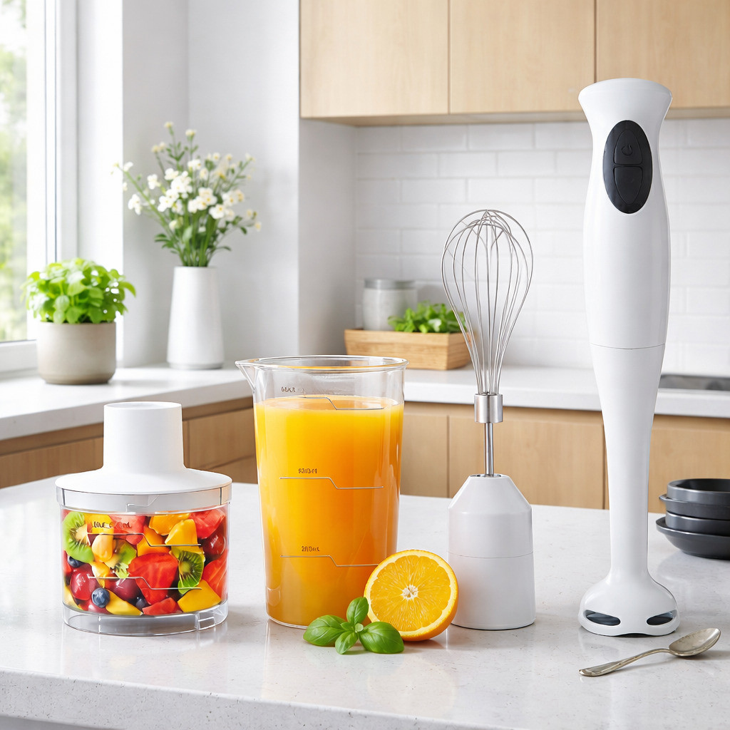 Mixer de Mão 3 em 1 Inox 300W Completo com Batedor 127V novete