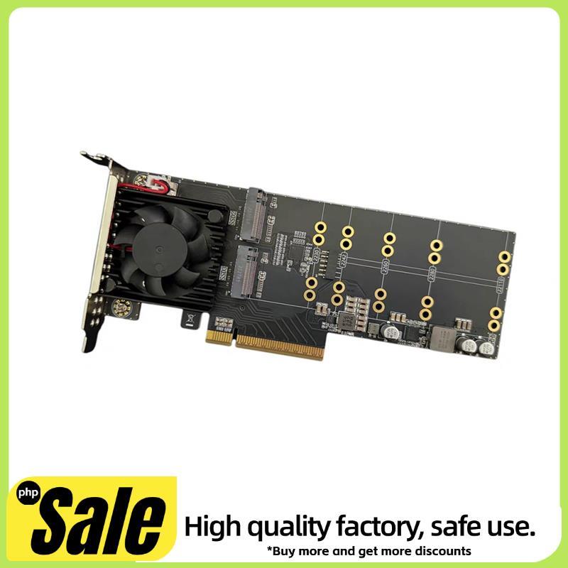PLX8747 Suporte De Placa De Expansão NVMe PCIe 3.0 X8 De 4 Baias Para M . 2 SSD Com Ventilador-Plug Play , Altura Total