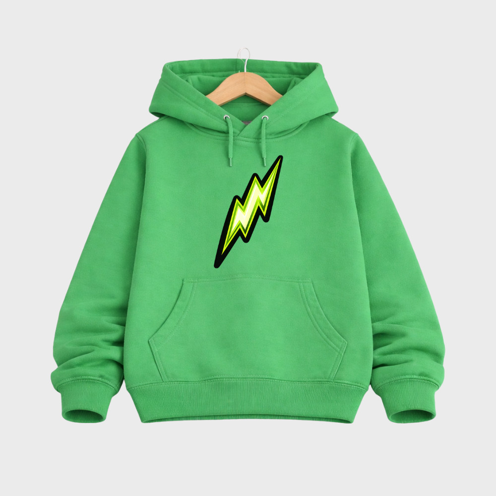 Blusa De Frio Infantil Moletom Canguru Capuz Estampa Raio Confortável Quentinho