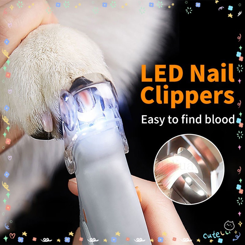 Cortador de unhas profissional para gatos e cães com luz LED transparente XGBD