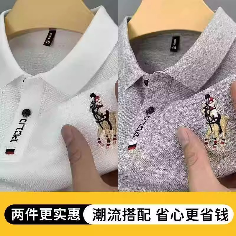 Fino solto de manga curta topo masculino americano Street wear Casual camisa POLO verão trabalho wear suor-absorvente ca