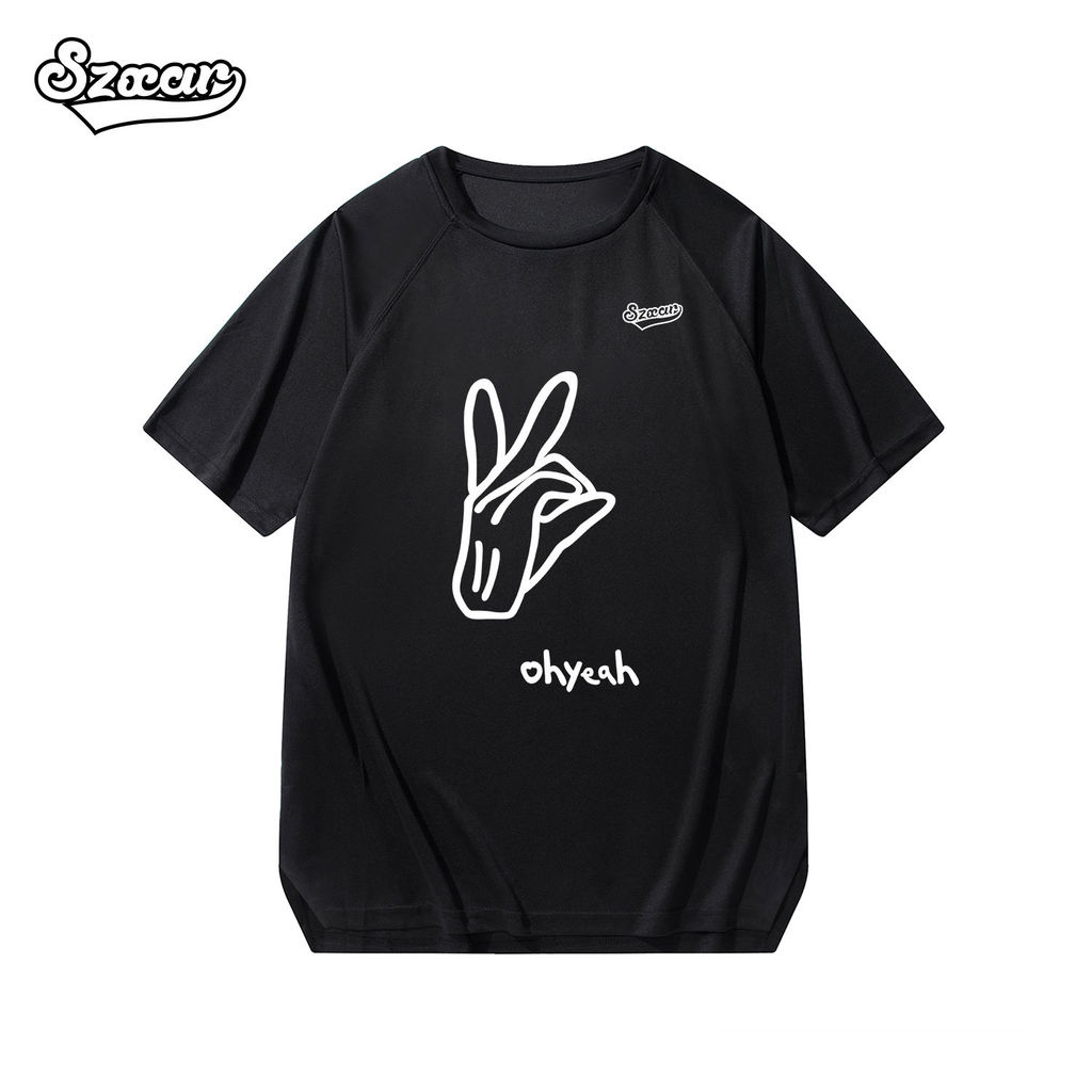Szxar nome conjunto Oh Ye 2.0 malha esportiva de manga curta respirável terno de tiro camiseta masculina primavera unifo
