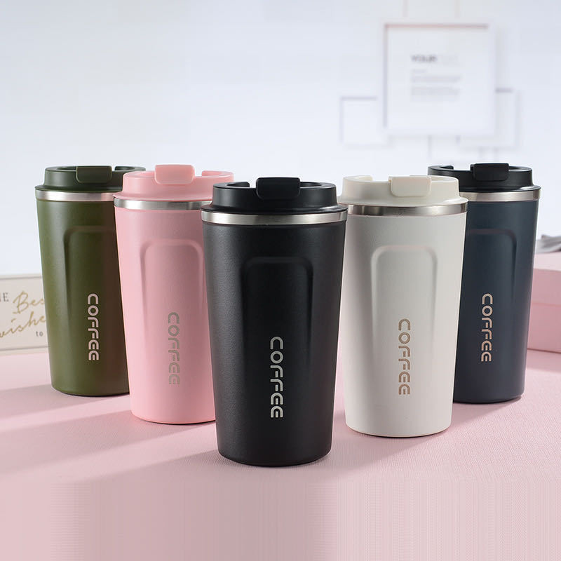 Caneca Copo Café Coffee Isolado Termico de Aço Inoxidável à Prova de Vazamento 510ML