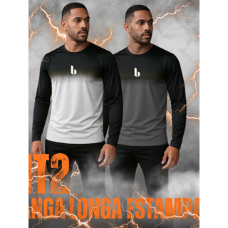 Kit 2 Camisa Manga Longa UV Dryfit Proteção Solar Estampa Sublimada Esportiva