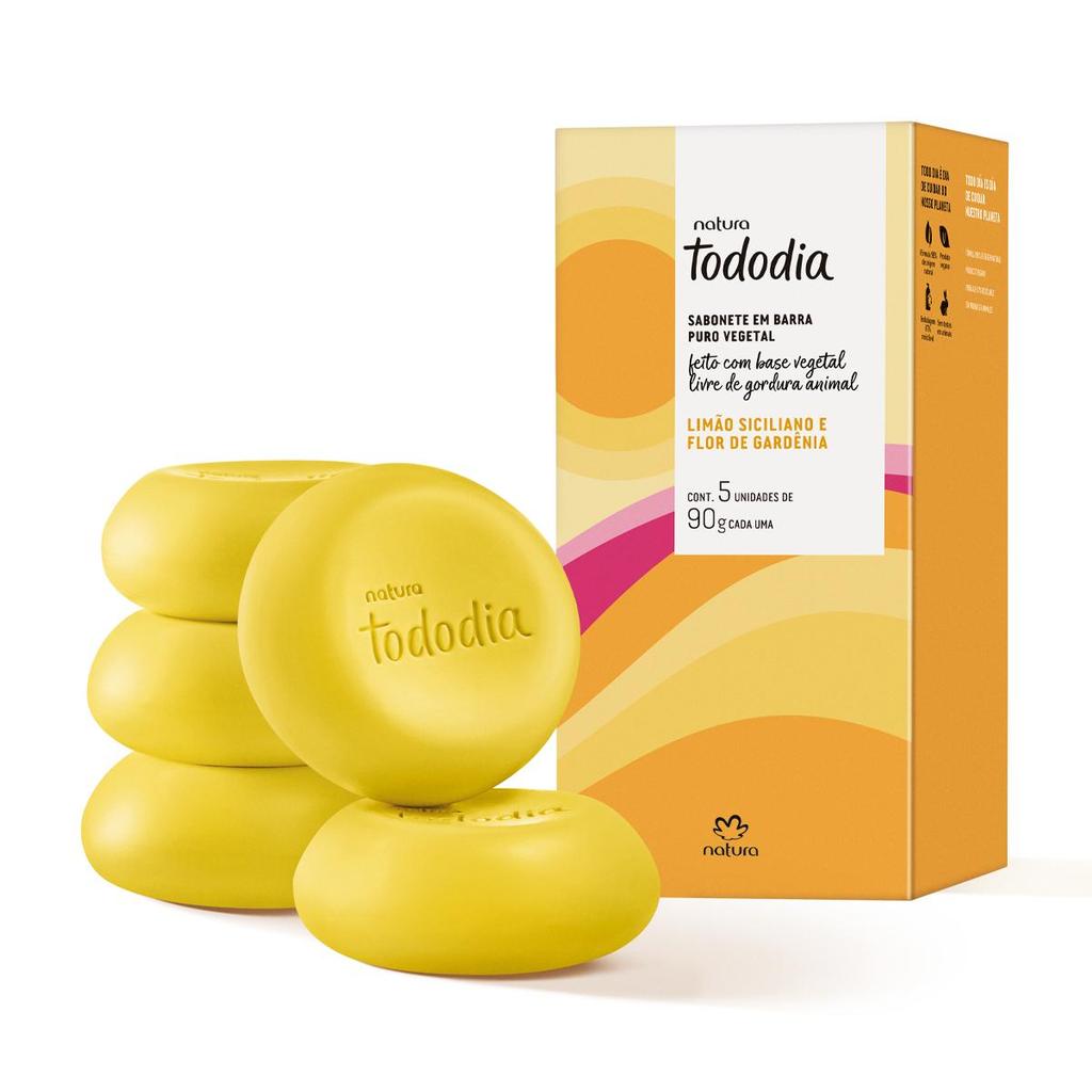 Sabonete Tododia Limão Siciliano e Flor de Gardênia 5un 90g