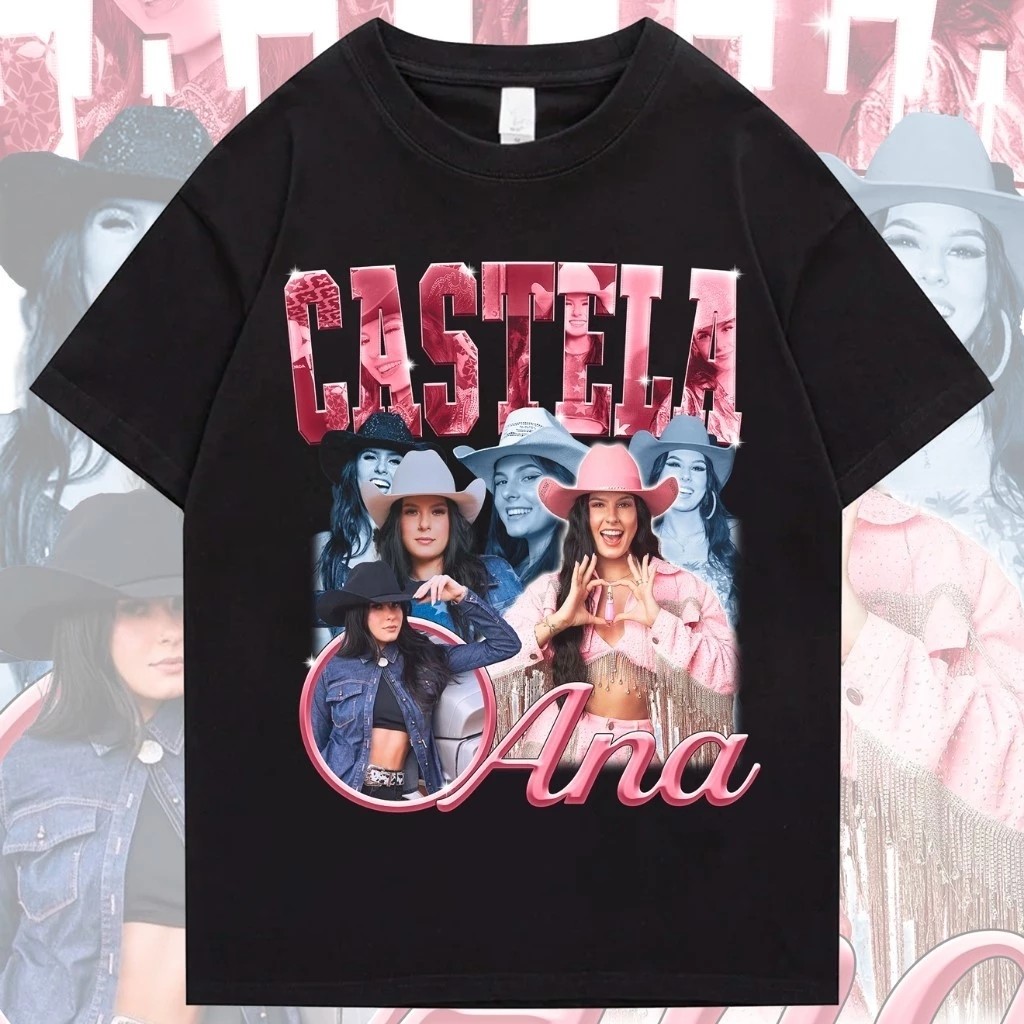 Camiseta Vintage Estampada Ana Castela Cantora Retrô Streetwear Oversized Moda Unissex 100% Algodão