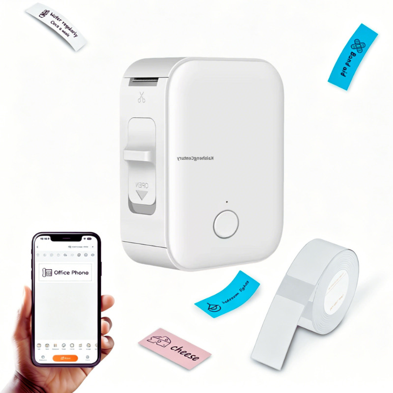 Impressora De Etiqueta Térmica Portátil Sem Fio Bluetooth + 1 Rolo Etiqueta  iOS AndroidClick to