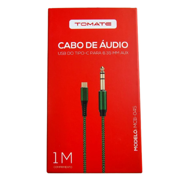 Cabo Auxiliar Áudio Tipo USB C X P10 6,35mm Stéreo 1M Cabo Type C Para Ligar em Mesa de Som — imagem 2 de 2