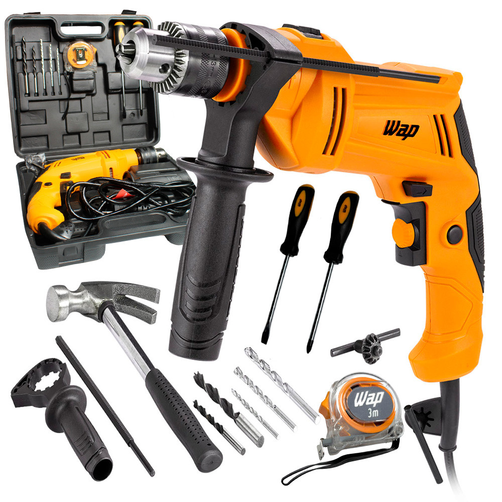 Parafusadeira e Furadeira de Impacto WF 700K13 WAP Mandril de 1/2" Potência de 700W + Maleta