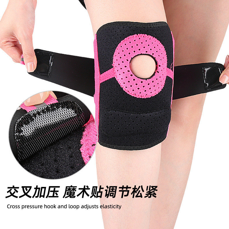 Protetor de joelho com suporte para menisco para corrida, basquete, badminton, montanhismo, com suporte de barra de mola