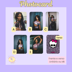 Photocard Fanmade Lara Katseye Monster High | K-pop | Papel Fotográfico Laminado | Unidade ou Set