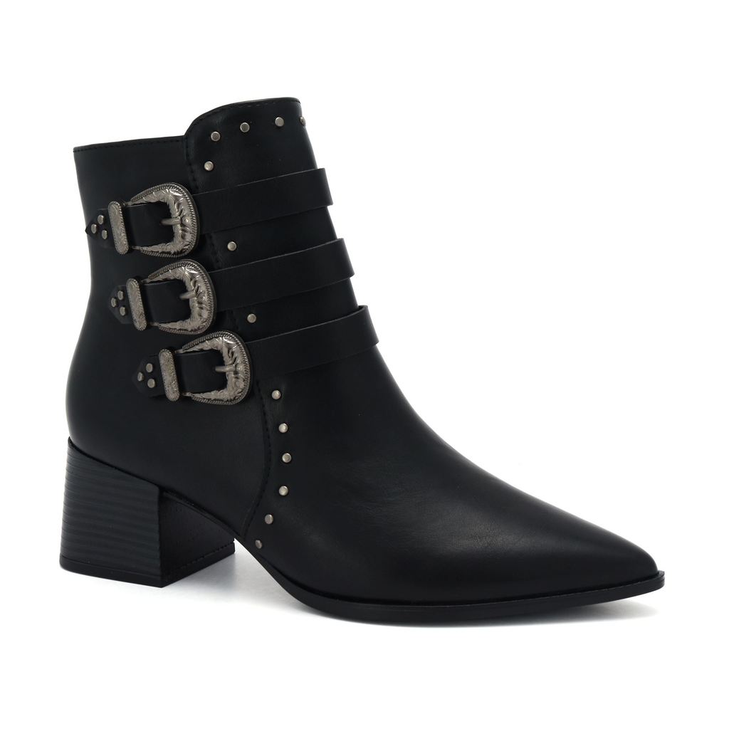 Bota Feminina Bico Fino Salto Grosso Conforto Ramarim Original