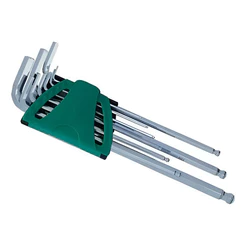 Jogo Chave Allen Abaulada Longa 9pc 1,5a10mm Sata St09105asj Prateado