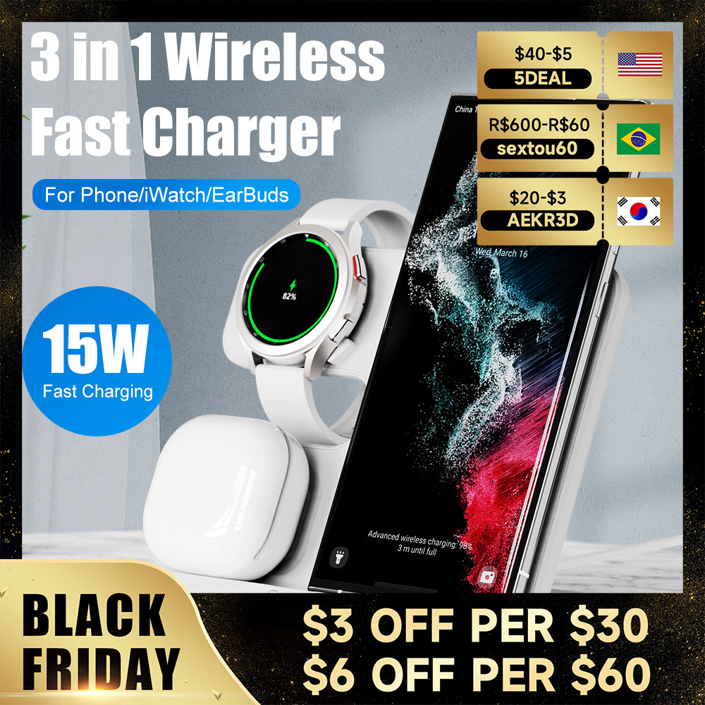 QXZ 3 Em 1 Suporte De Carregador Sem Fio Para Samsung Galaxy Z Flod4 S22 S21 FE 