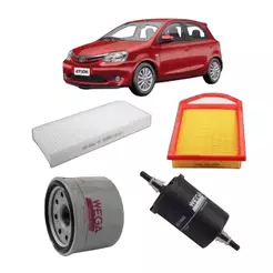 Kit Filtros Revisão Toyota Etios 1.3/1.5 16v 2012/2015 Wega