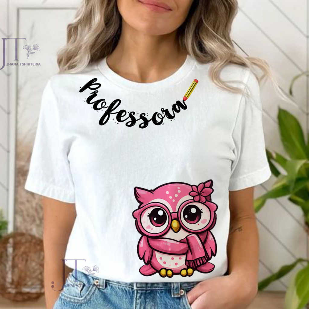 Blusa T Shirt Feminina PROFESSORA,CORUJA,CAMISETA UNISSEX,Pedagogia ,Camiseta Professora Profissões