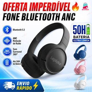 Fone Bluetooth Dobrável ANC Cancelamento de Ruído Hi-Fi 5.3 com Microfone Removível